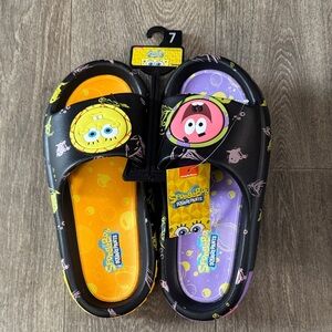 NWT SpongeBob SquarePants men’s slides sz 7